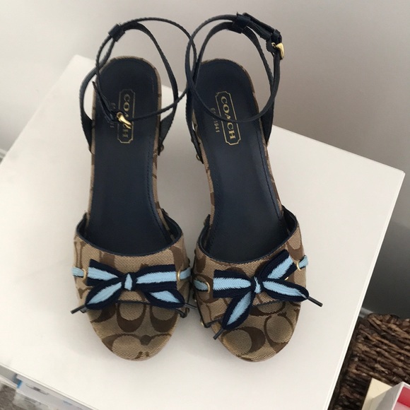 Coach Shoes - Lovely Coach Wooden Wedges with Bow